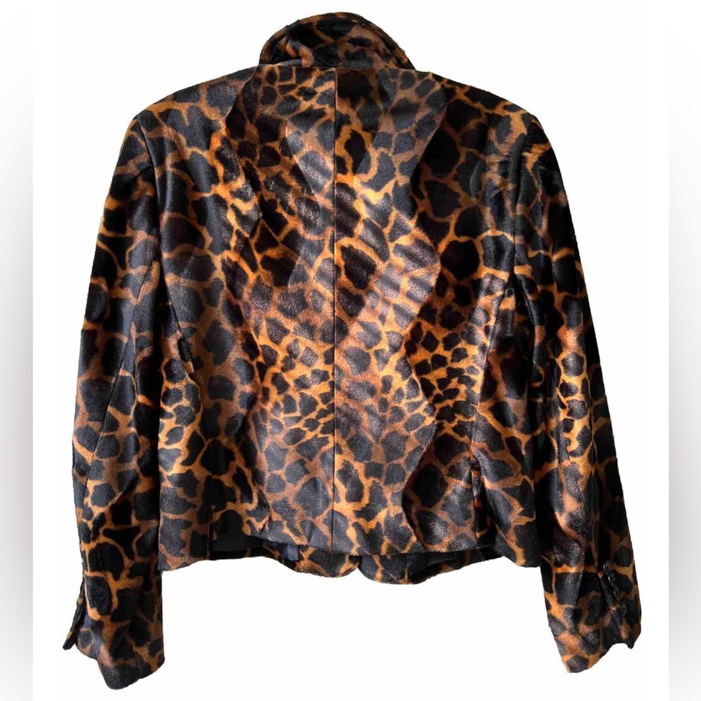 Harvé Benard By Benard Holtzman Leopard Print Faux Fur Jacket Lined 10P - Picture 5 of 13